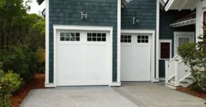 single car garage door guide green